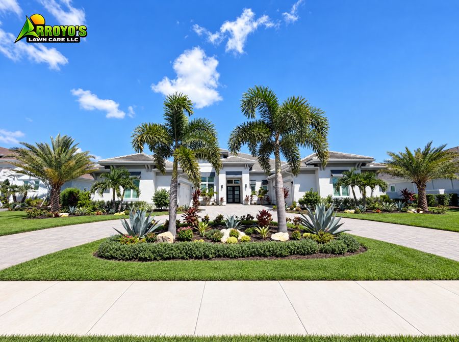 Island bed on a circular drive