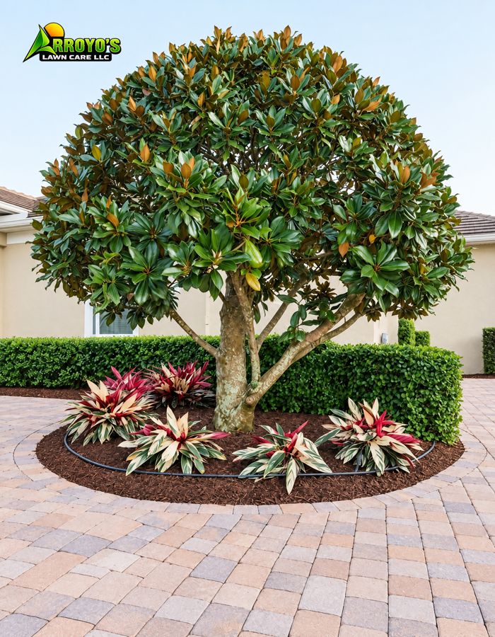 Magnolia ring in pavers